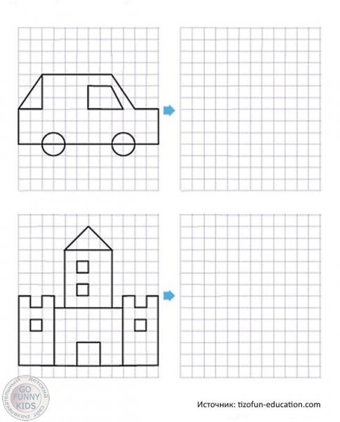 Рисование по клеткам для дошкольников