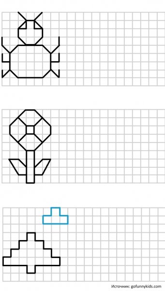 Рисунки по клеточкам для детей