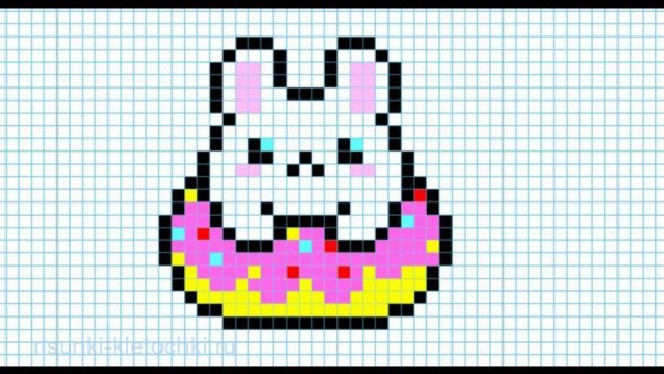 Рисование по клеточкам пончик