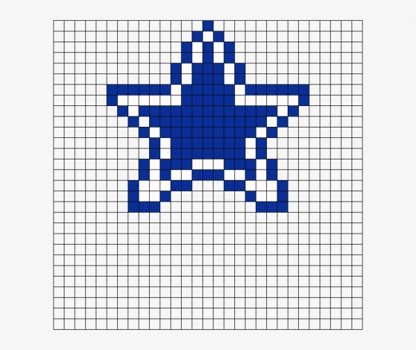 Звезда по клеточкам маленькая