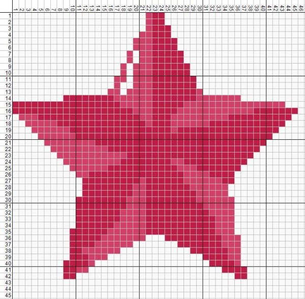 Вышивание крестиком в звезде