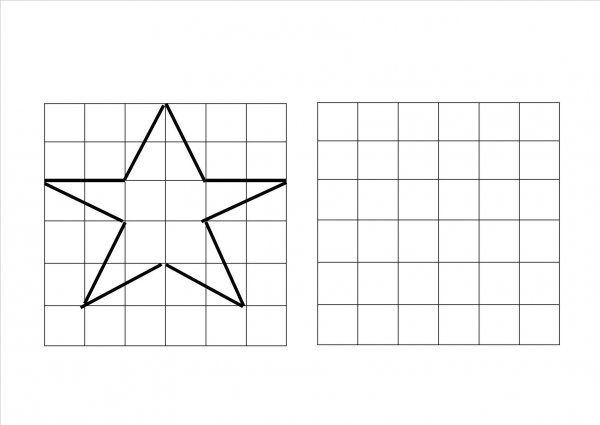 Звезда по клеточкам в тетради