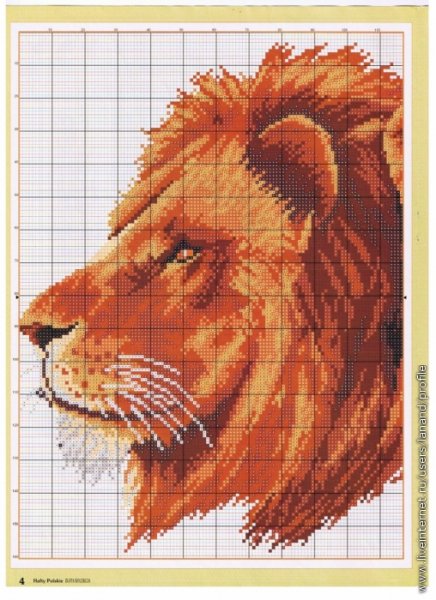 Вышивка крестом Лев