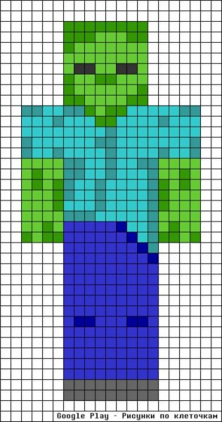 Рисование по клеткам майнкрафт