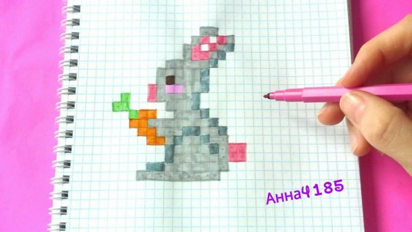 Рисунки по клеточкам зайчик