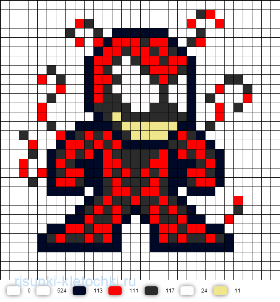 Рисование по клеточкам Марвел