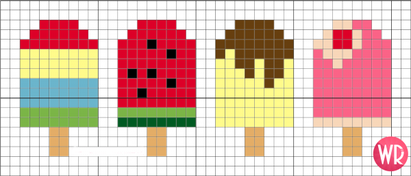 Рисование по клеточкам еда