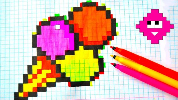 Рисование по клеточкам мороженое