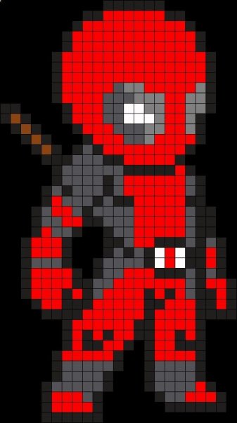 Рисовать по клеточкам Дэдпула