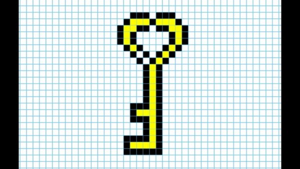 Рисунки по клеточкам ключик