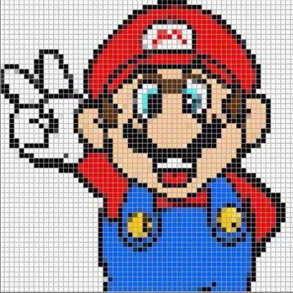 Рисование по клеткам Марио