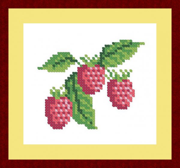 Вышивка крестиком малина