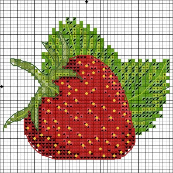 Вышивка крестом земляника