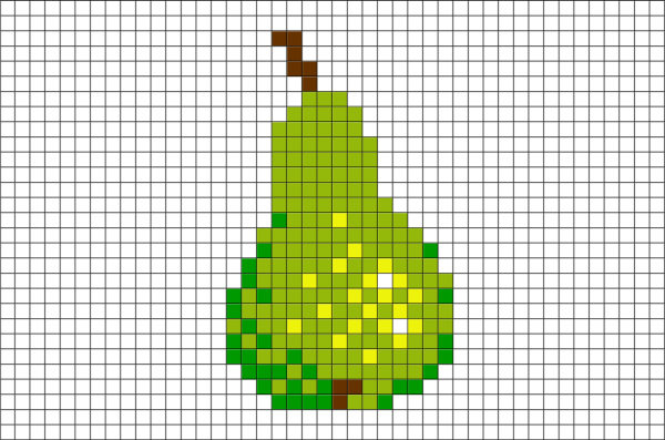 Рисовать по клеточкам фрукты