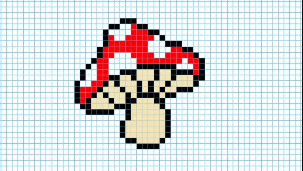 Мухомор по клеткам