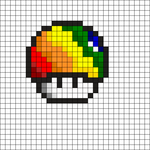 Рисуем гриб по клеточкам