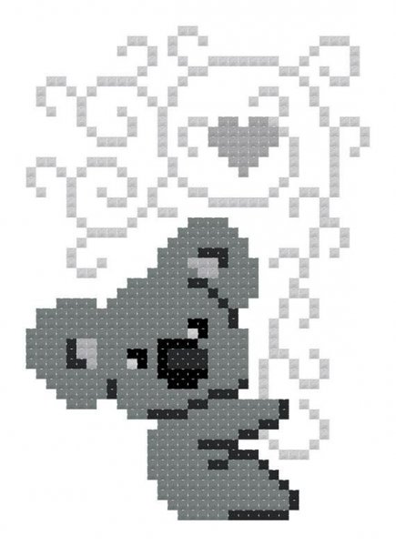 Картинки по клеточкам коала