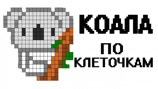 Коала по клеточкам клетки