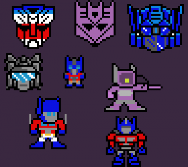 Пиксель арт трансформеры