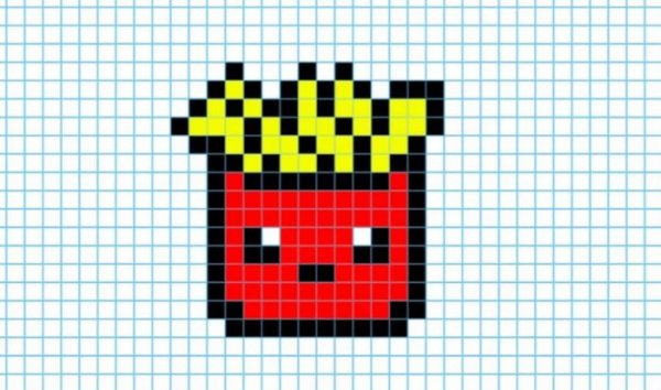 Рисунки по клеточкам маленькие и легкие для блокнота