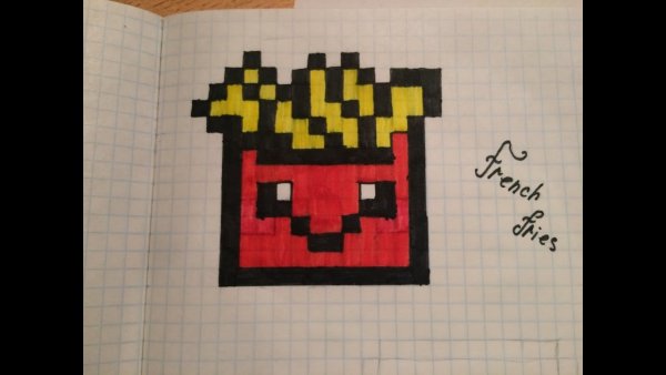 Рисунки по клеточкам картошка фри