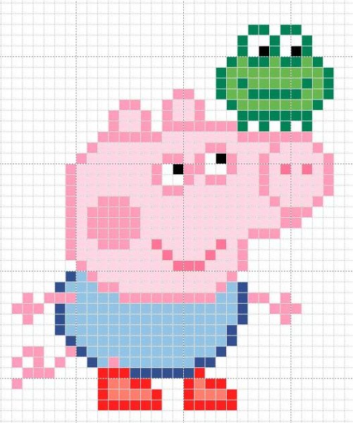 Рисование по клетками свиней