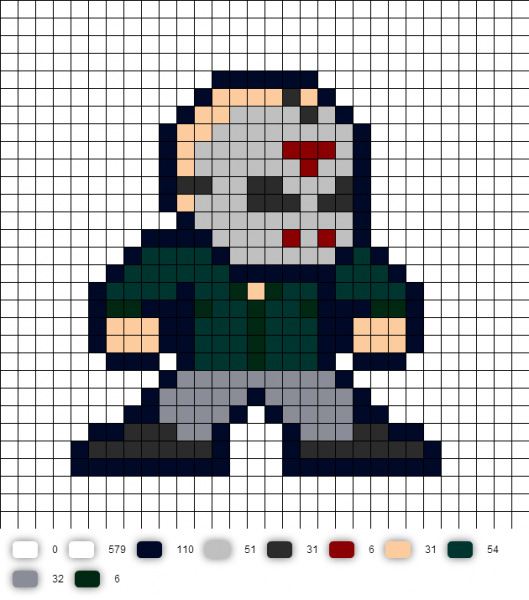 Pixel Термомозаика Джейсон Вурхис