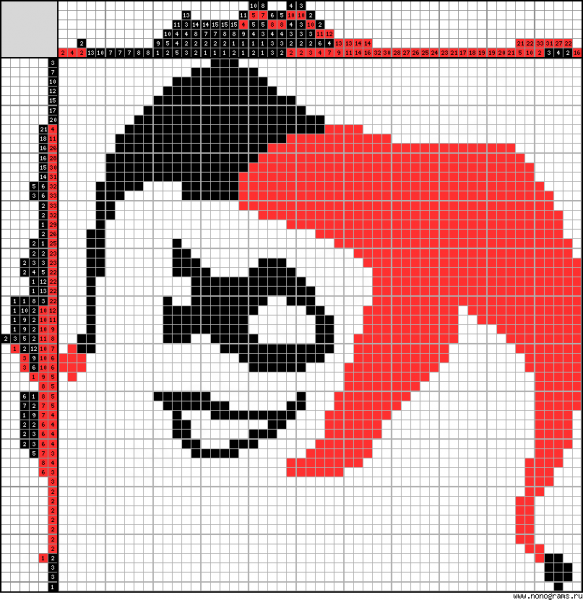 Харли Квинн по клеточкам