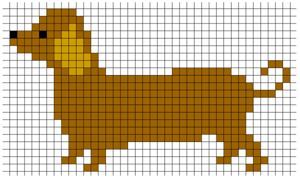 Рисование по клеточкам собачка