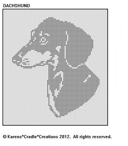 Схема для вышивания крестиком такса