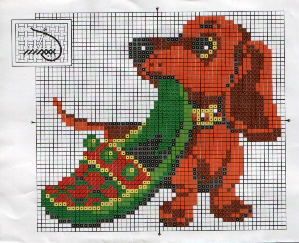 Схемы вышивки бисером собаки