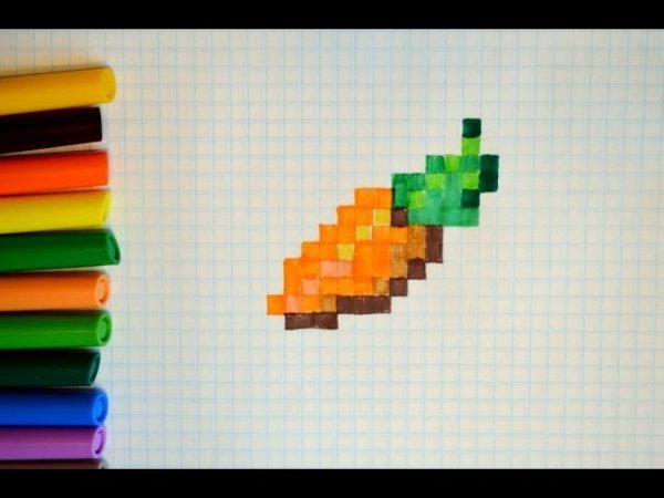 Рисование по клеточкам морковка