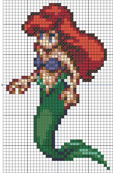 Русалка по клеткам