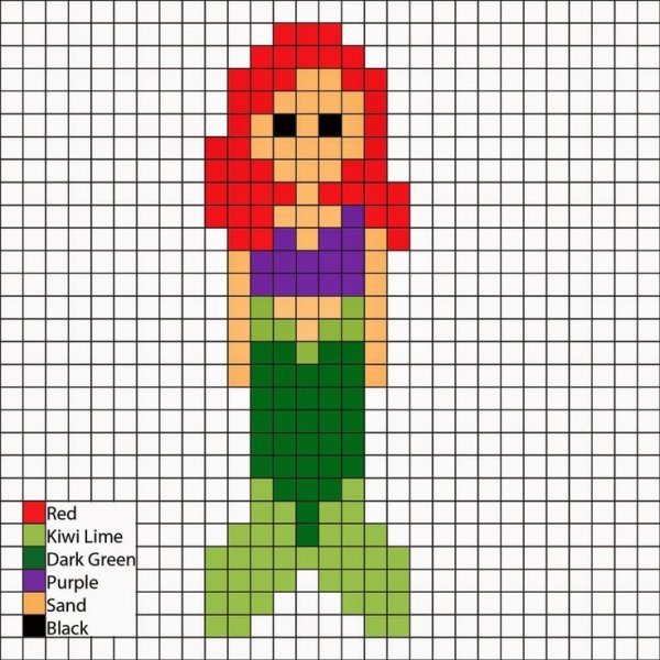 Рисунки по клеточкам Ариель