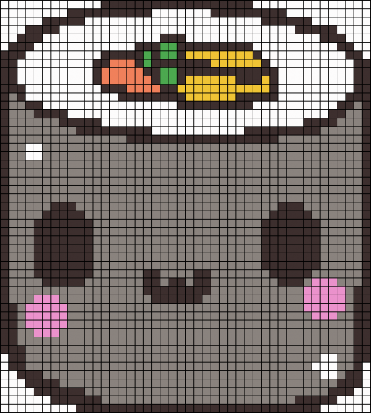 Кавайная еда по клеткам