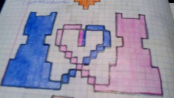 Рисунок по клеткам папе