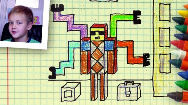 Рисунок по клеткам папе