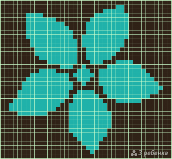 Цветочек по клеточкам