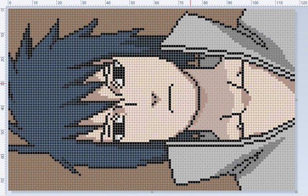 Вышивка крестом схемы аниме Наруто Итачи