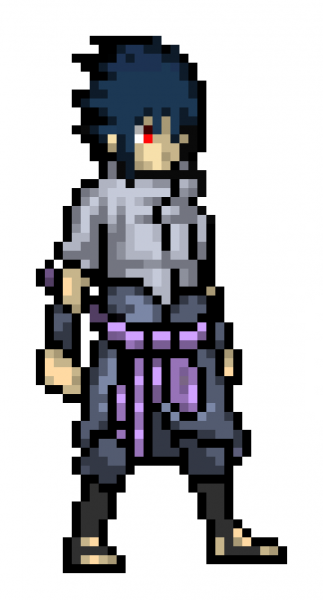 Наруто и Саске пиксель