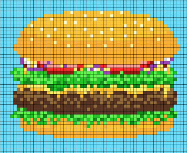 Рисование по клеточкам еда