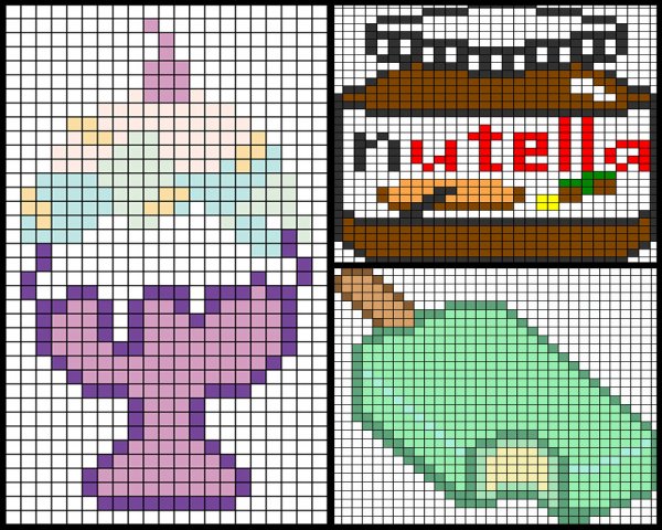 Рисунки по клеточкам напитки