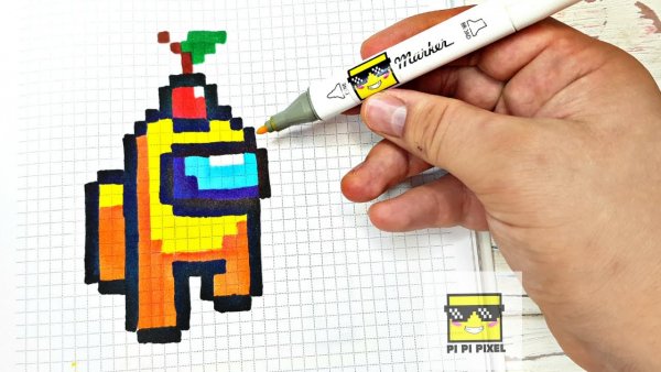 Рисунки по клеточкам амонг АС