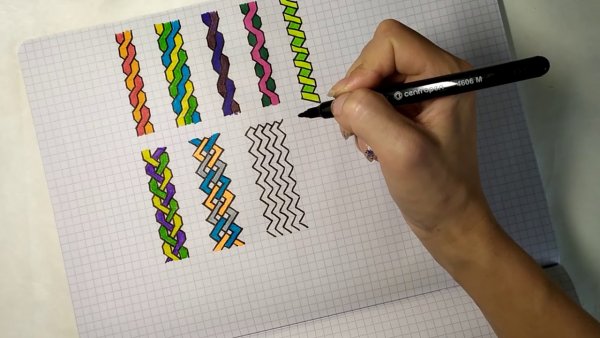 Рисунки для скетчбука в клеточк