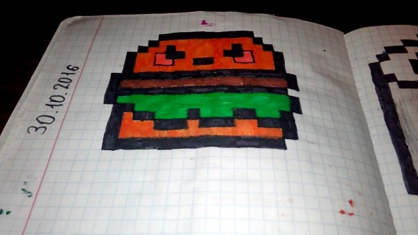 Рисунки по клеточкам в скетчбуке