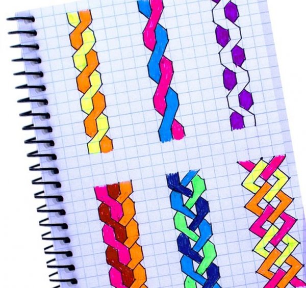 Рисунки по клеточкам косички