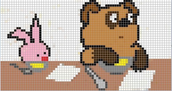 Рисунки по клеточкам персонажи