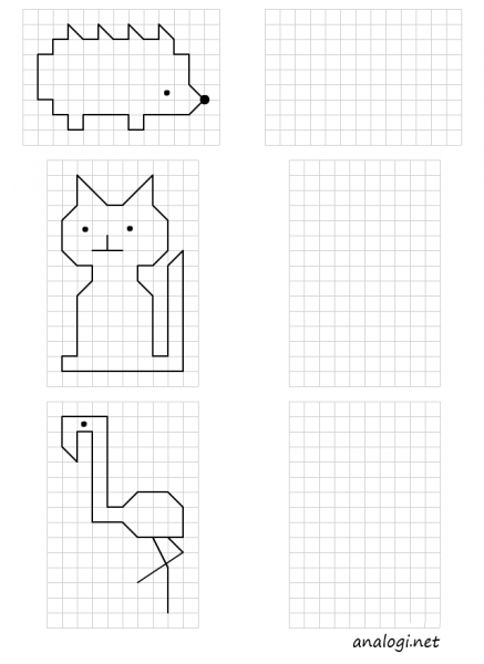 Рисунки по клеточкам де