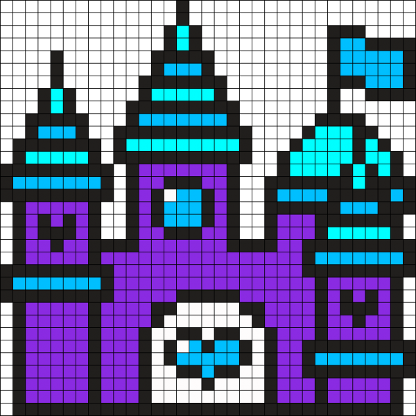 Рисование по клеткам замок