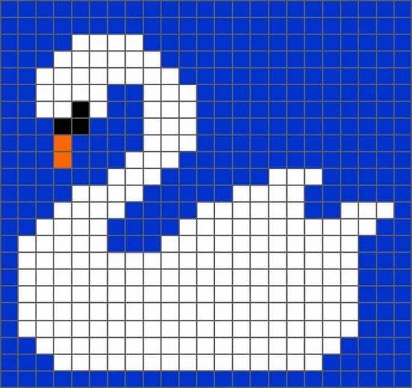 Птица по клеточкам